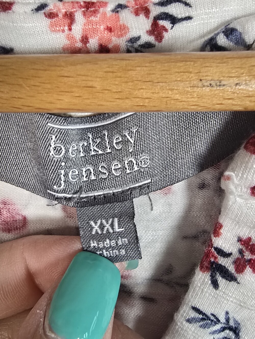 Berkley Jensen XXL Floral Peasant Top Lace Detail Boho Cottagecore - Picture 3 of 4